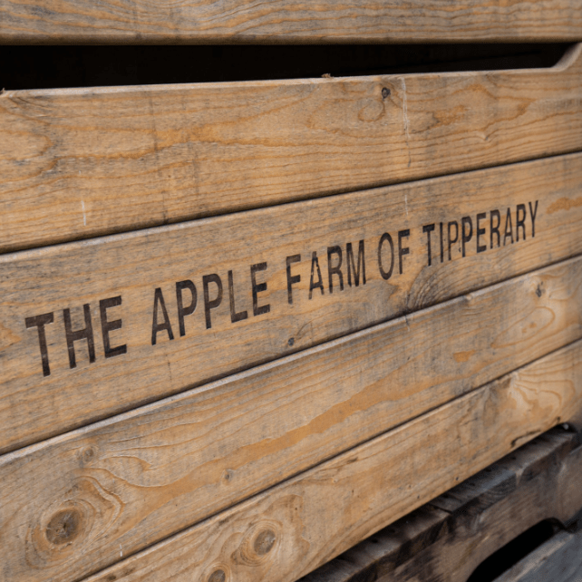 Close up of signage saying the apple farm of tipperary