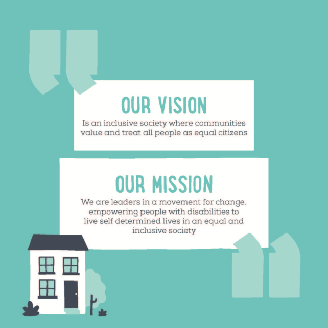 Detailed typography layout showing the companies vision and mission statements