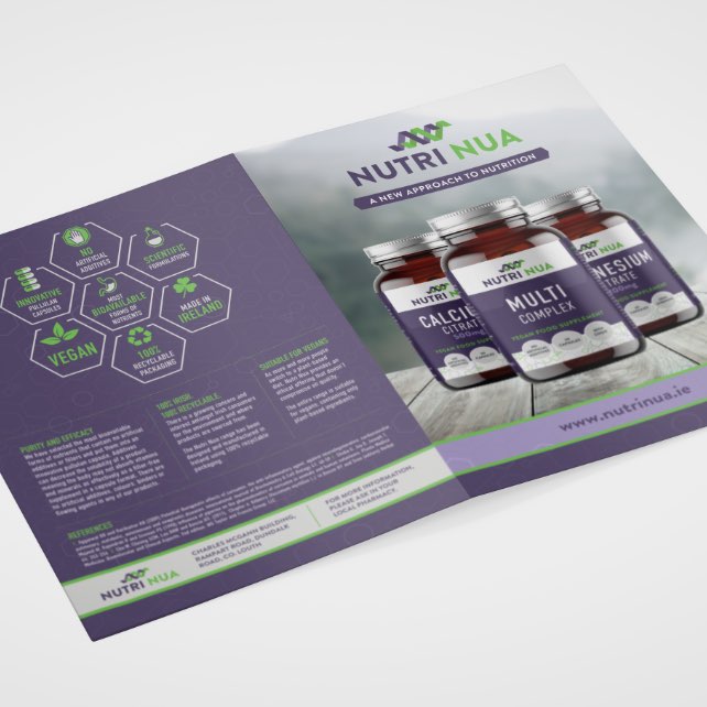 Nutri Nua promotional flyer showing front and back cover