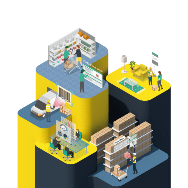 Intact brand assets isometric illustrations