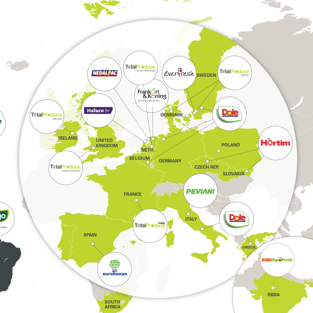 Total Produce Map of Europe close up